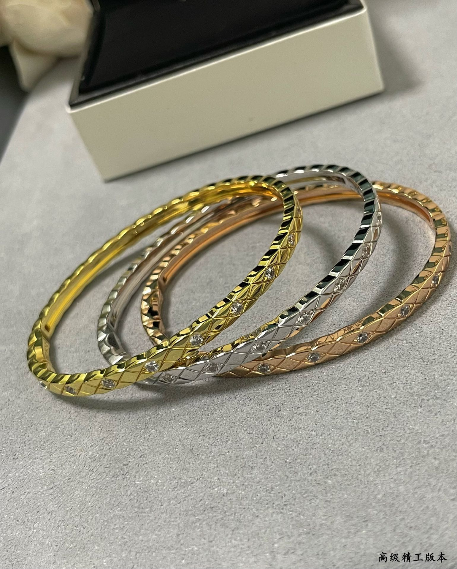 Ch**el Finely carved narrow D1am0nd Bracelet