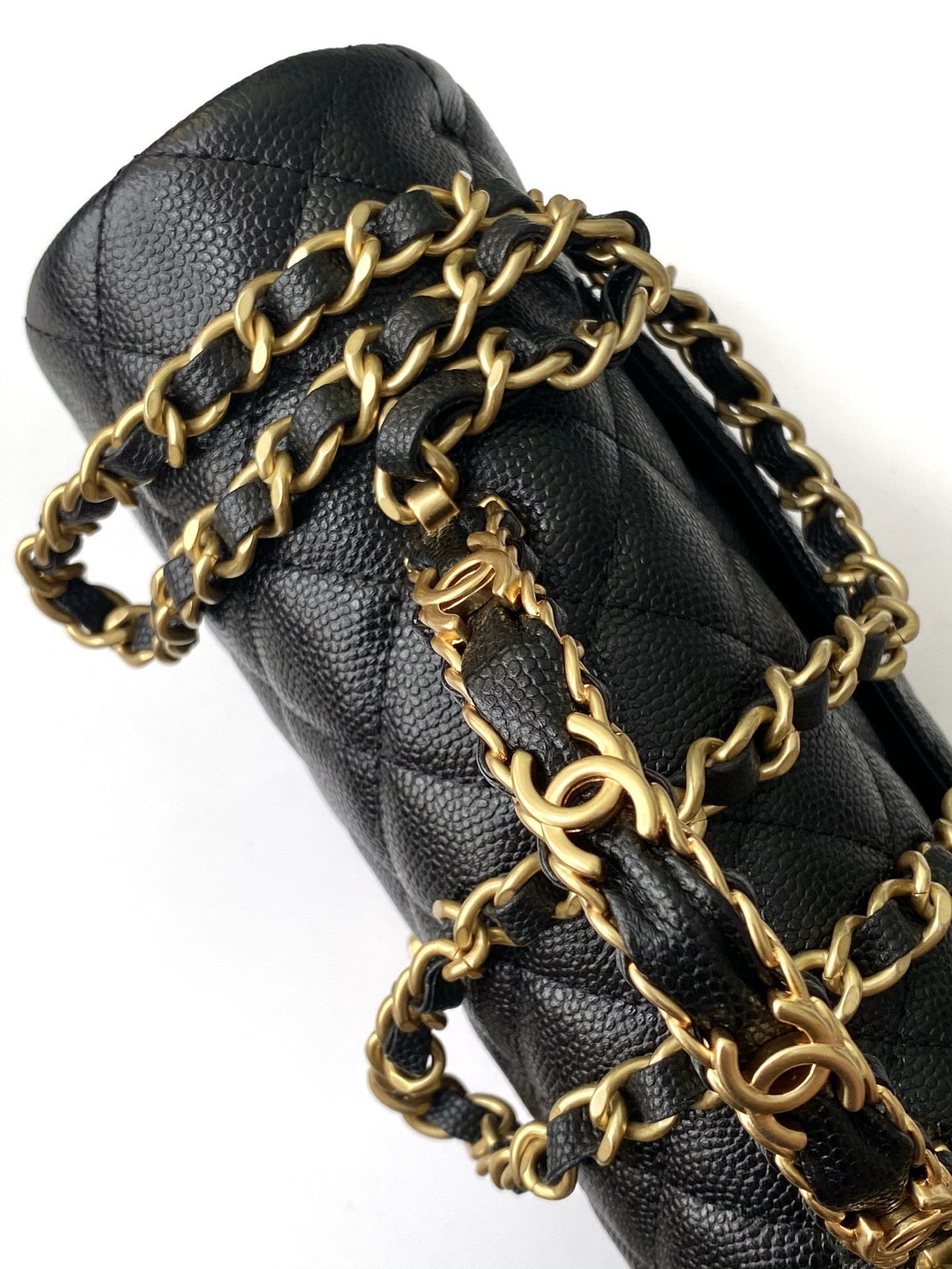 Ch**el FLAP BAG WITH TOP HANDLE 22.5x13.5x6cm