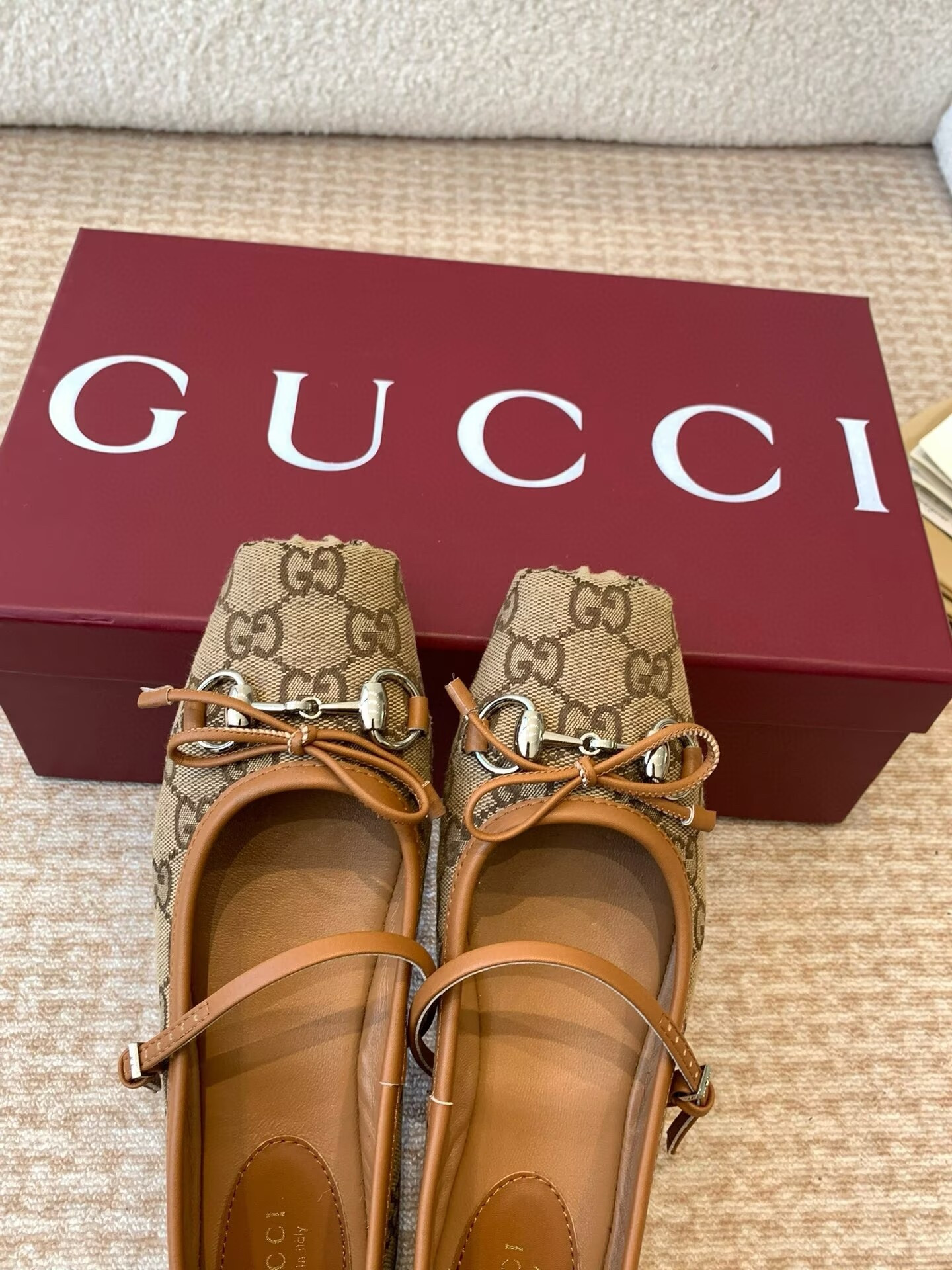 UA Gvc*1 Horsebit GG canbas Ballet Flats