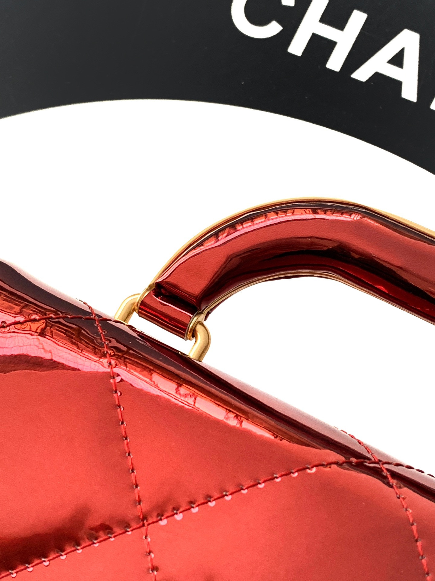 Ch**el Mini Flap Bag with Top Handle 13x18.5x4.5cm