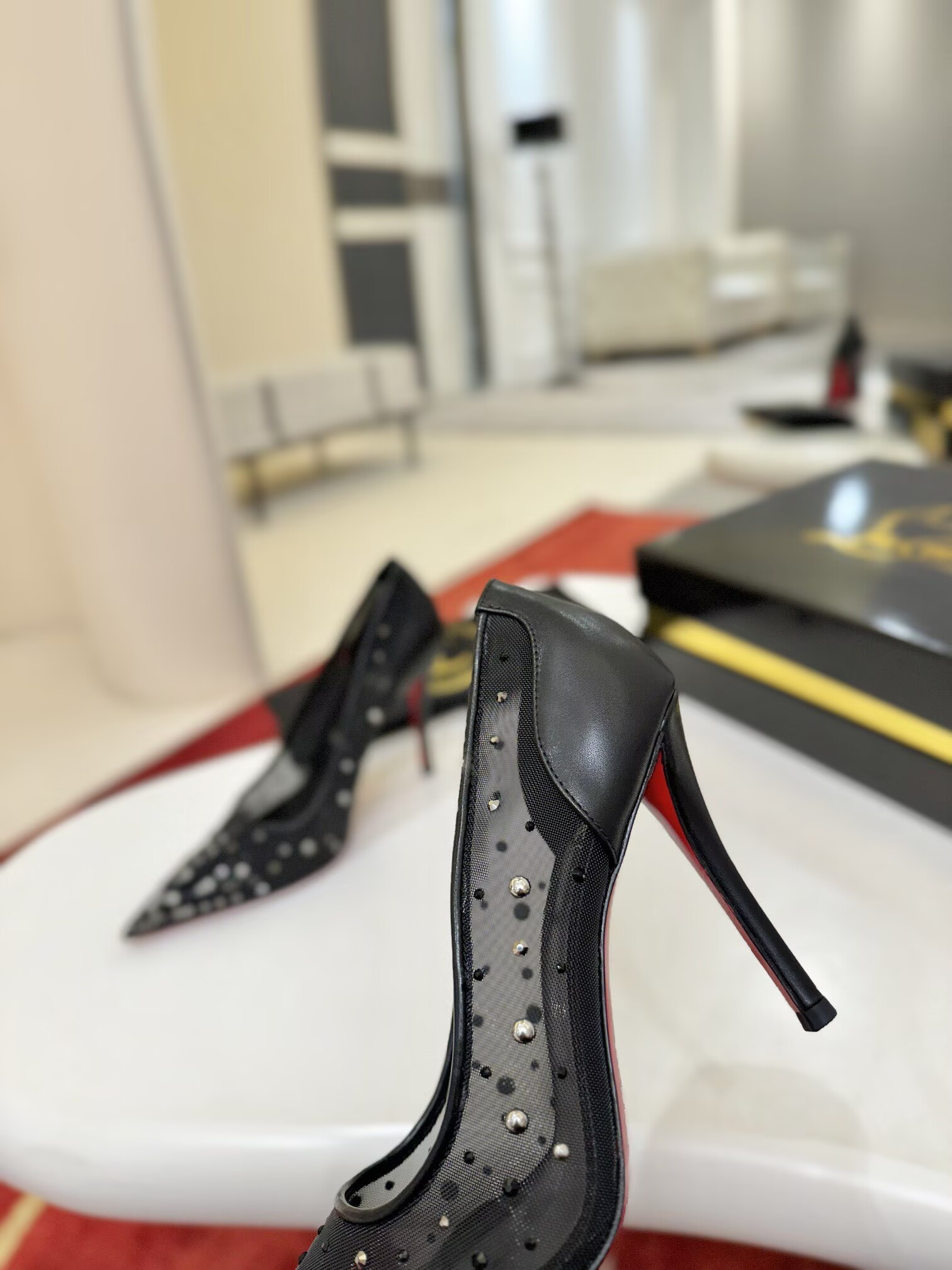 ua Chr1st1an louboutin miss z mesh pumps 8.5cm heel