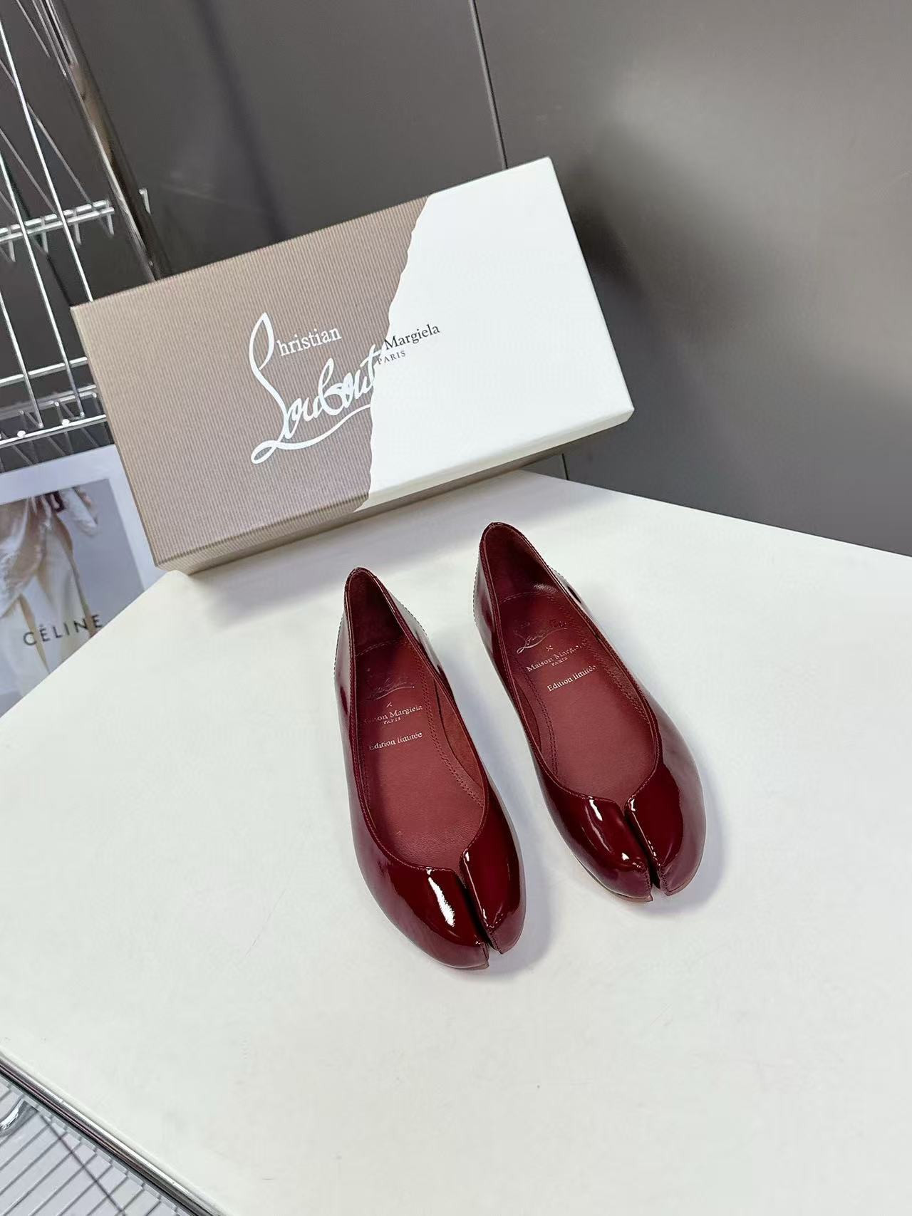 UA Chr1st1an Louboutin Marlougiela Ballerinas Patent calf leather