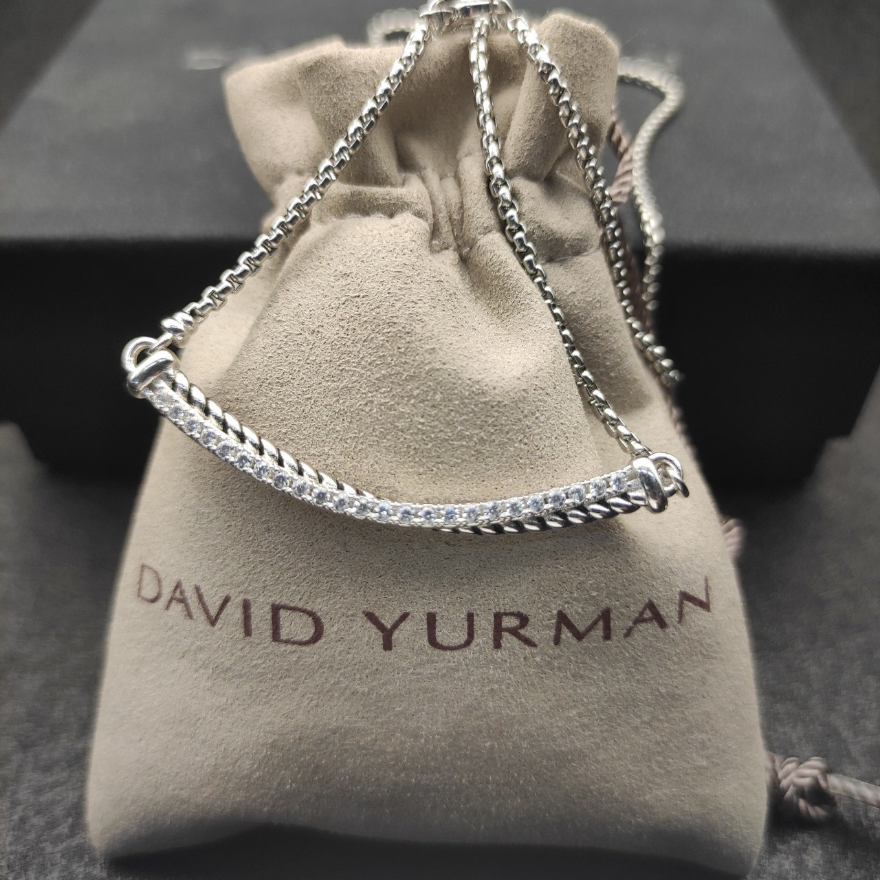 David Yurman Smile Necklace(Chain length 45+5cm delay chain,Chain thickness 2mm)