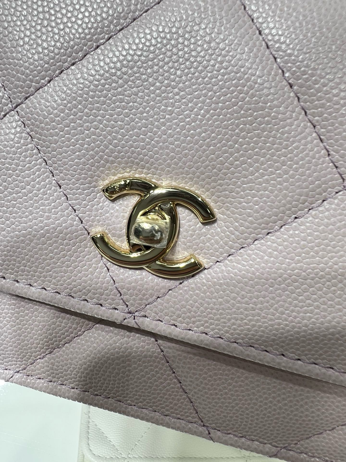 Ch**el flap bag with top handle wallet on chain 11x18.5x6cm