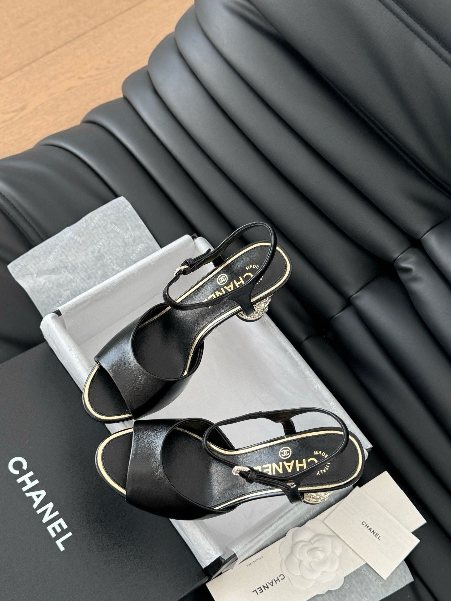 UA Ch**el Rhinestone Heel Sandals