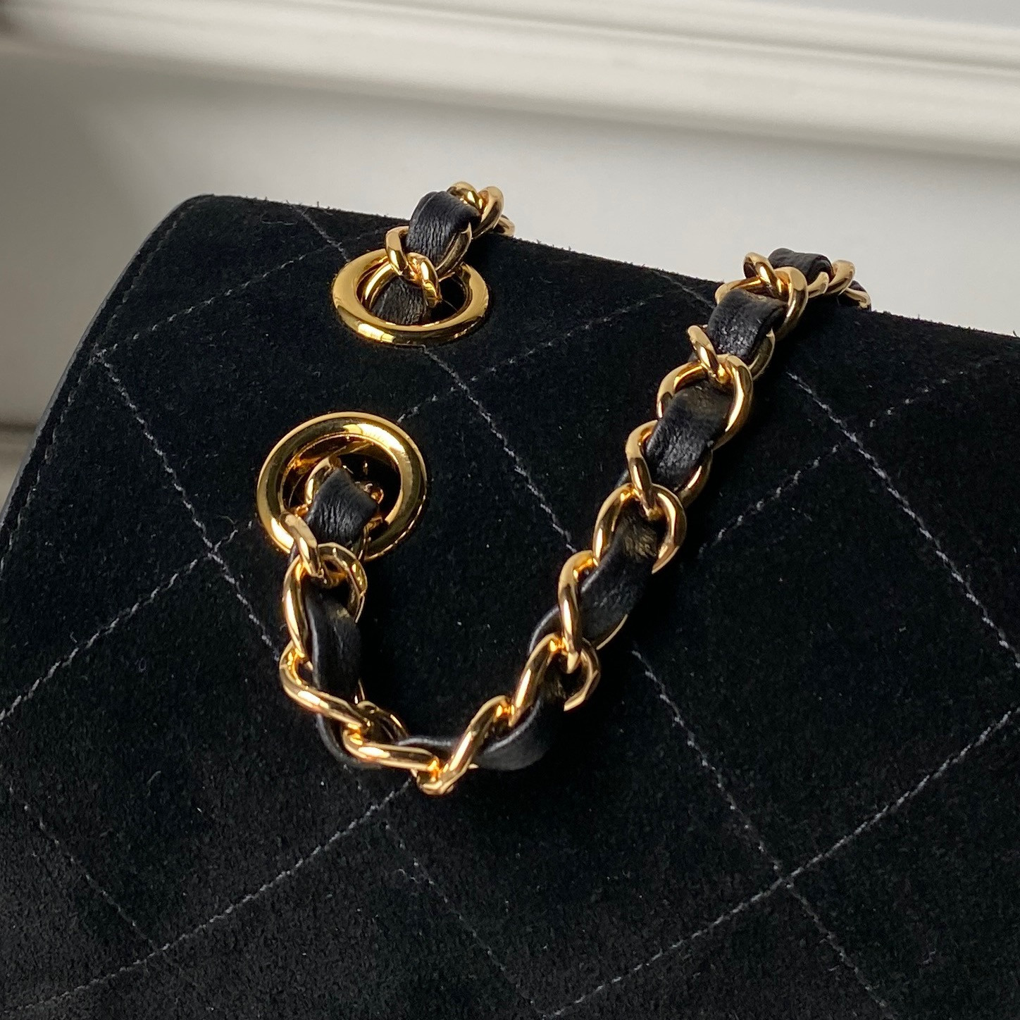 Ch**el maxi flapbag gold hardware as6281 19.5x32x10cm