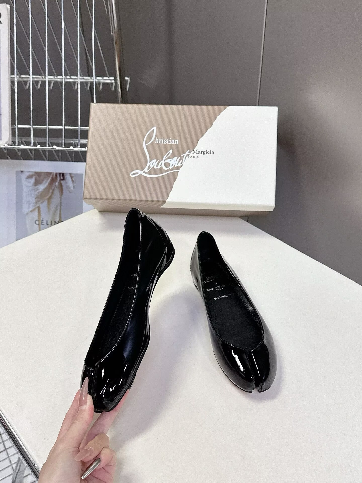 UA Chr1st1an Louboutin Marlougiela Ballerinas Patent calf leather