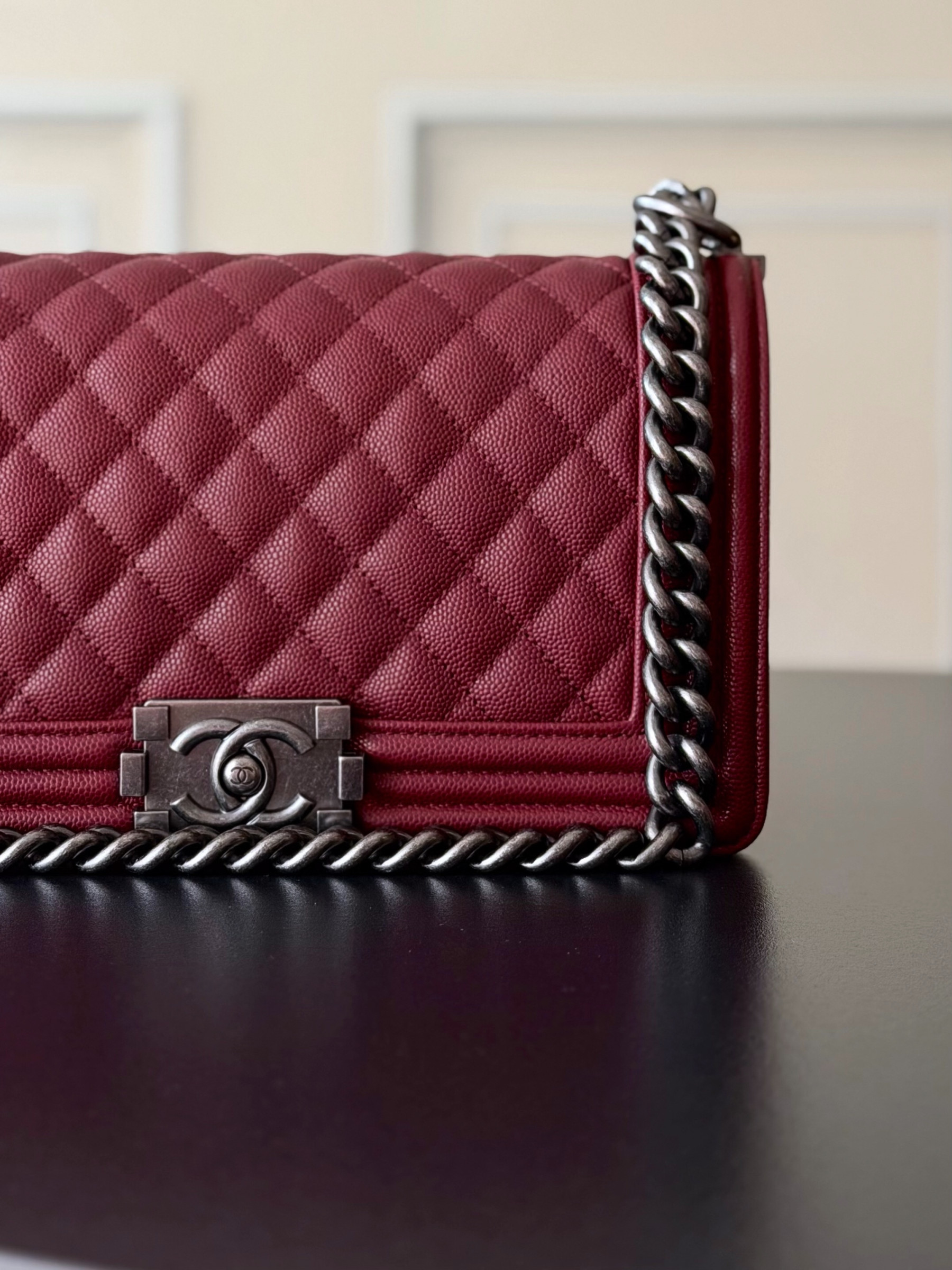 Ch**el Boy Handbag 15x25x9cm