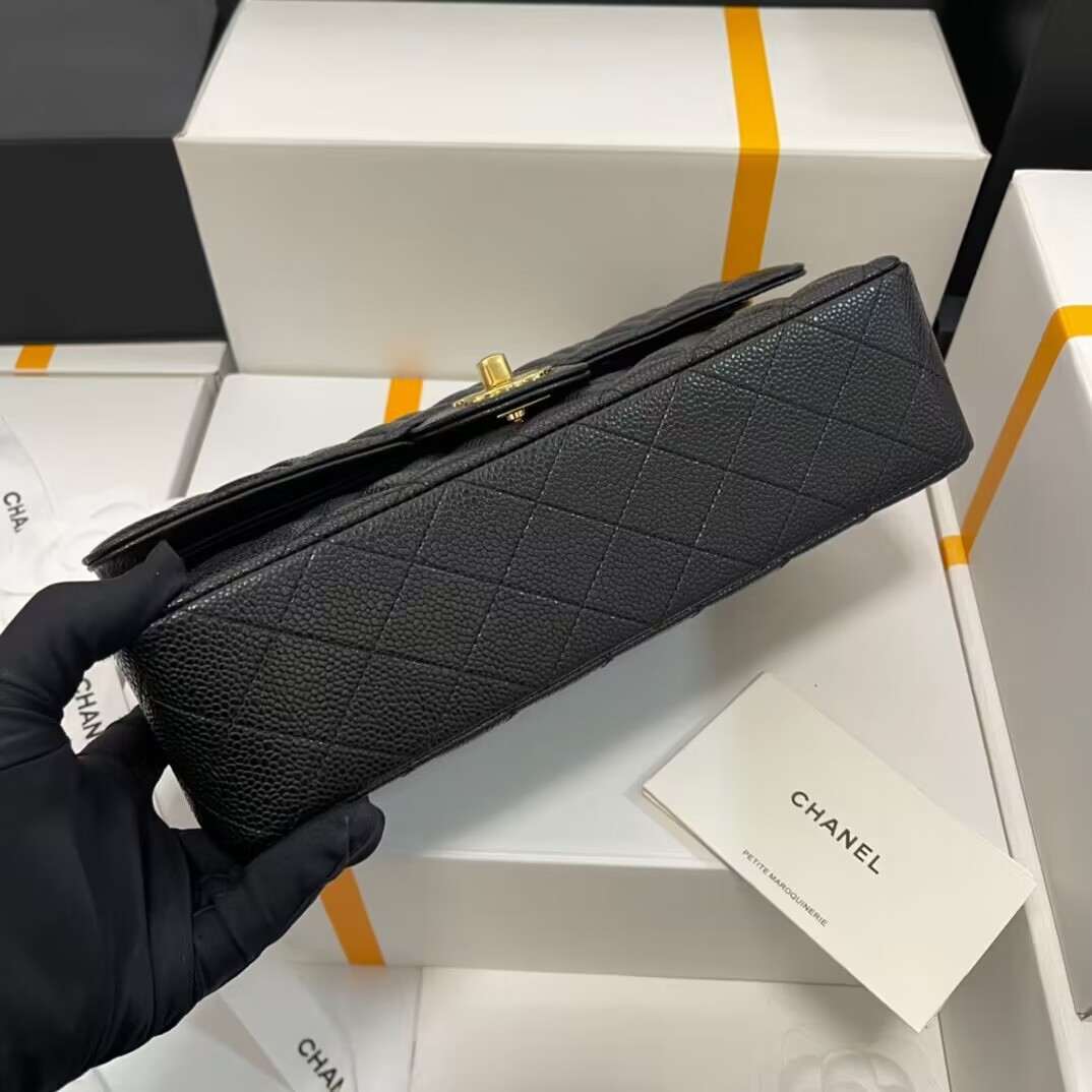 Ch**el CLASSIC HANDBAG GRAINED CALFSKIN 6 × 9.9 × 2.5 in