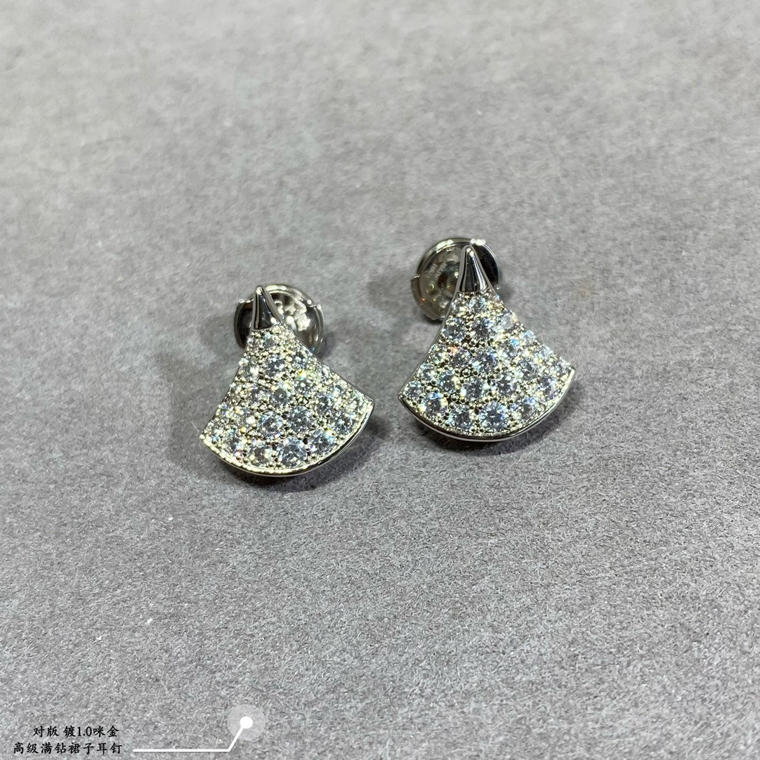 Bv1g*ai D1am0nd fan-shaped skirt Earrings