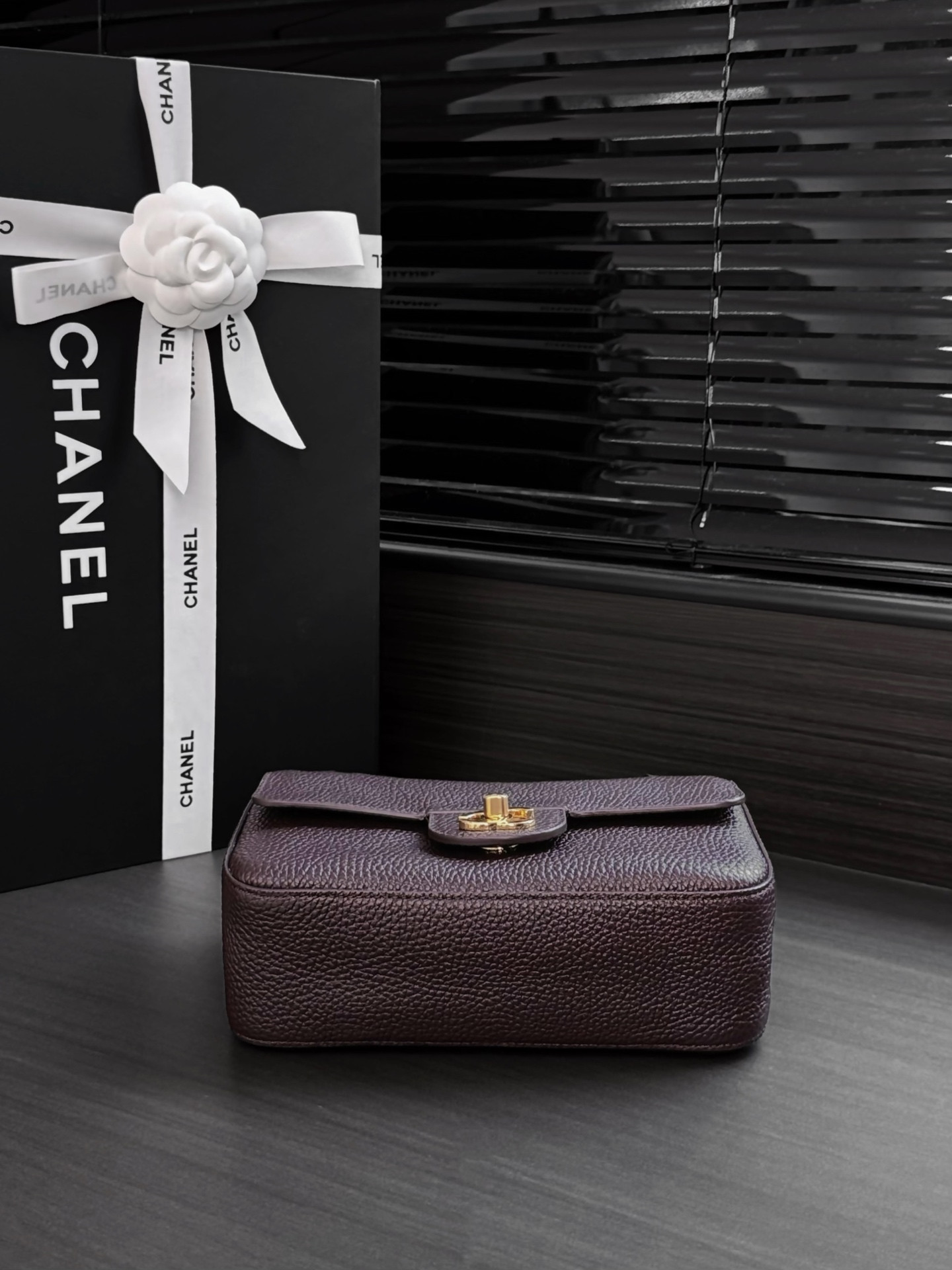 Ch**el Mini Flap Bag Coffee Gold Hardware AS6573 13x20x6cm