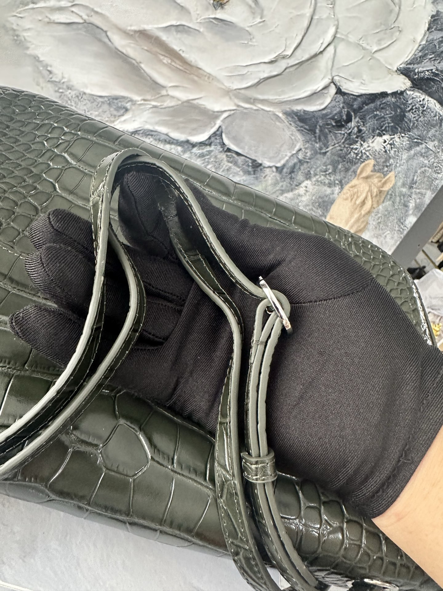 Ch**el Maxi Flap bag Olive Green Gold hardware AS6231 19.5x32x10cm