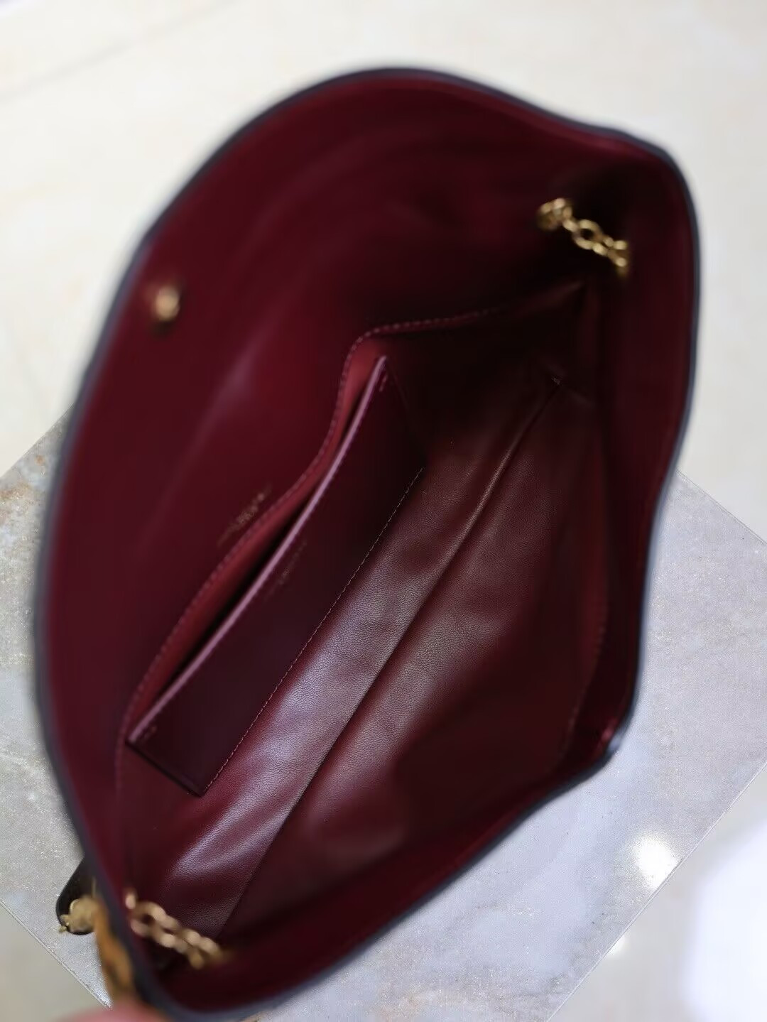 Y51 CASSANDRE large pouch on chain in pony hair leather 29.5x18x5cm