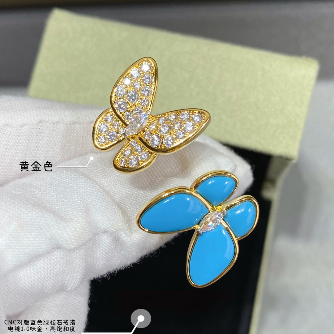 V*n Cl**f & Arpels Blue turquoise butterfly Ring