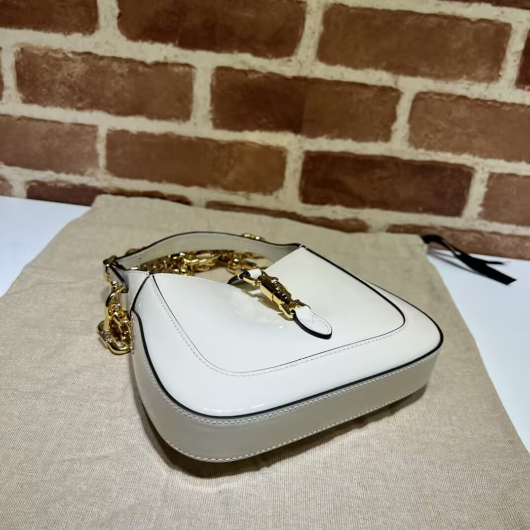 Gucci Mini Jackie 1961 Patent Leather Shoulder Bag 19x13x3cm