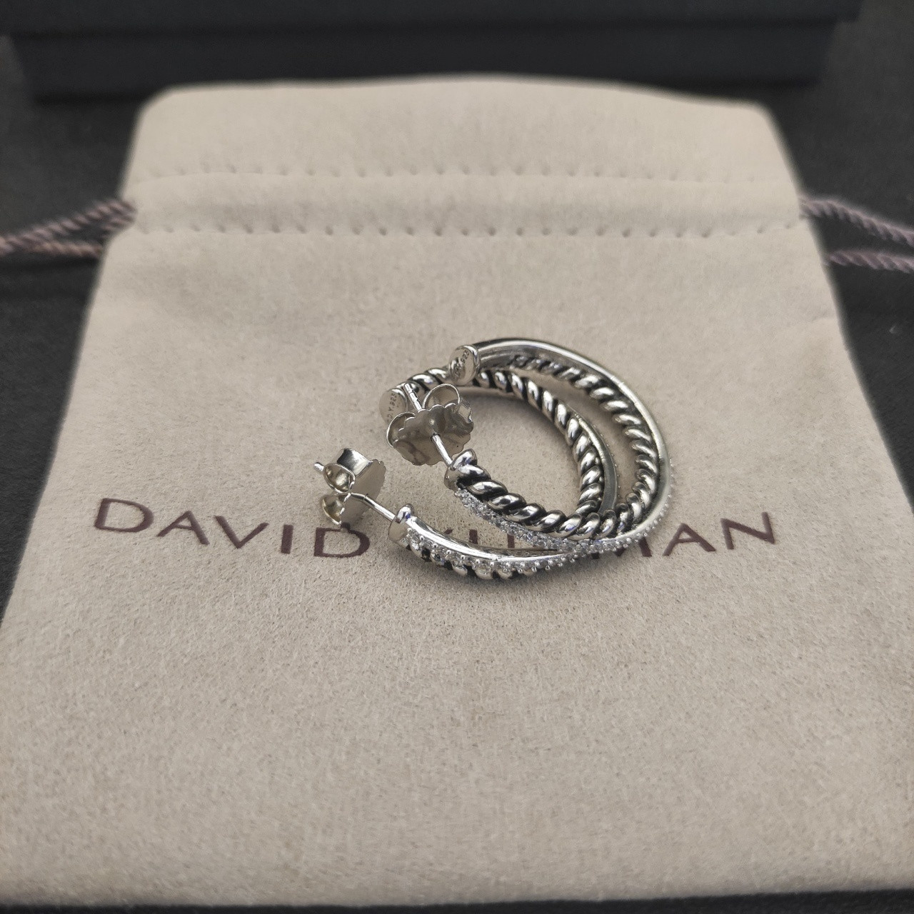 David Yurman lemniscate D1am0nd Earrings(Inner diameter about 2cm)