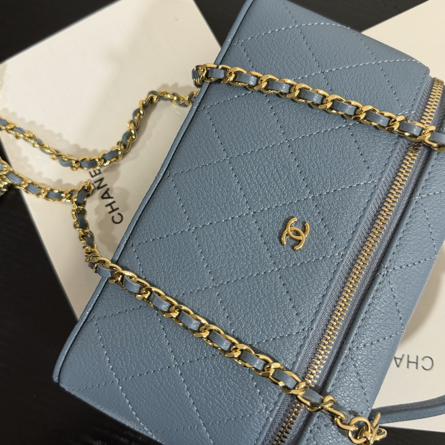 Ch**el classic vanity with chain handbag 17x19.5x5cm