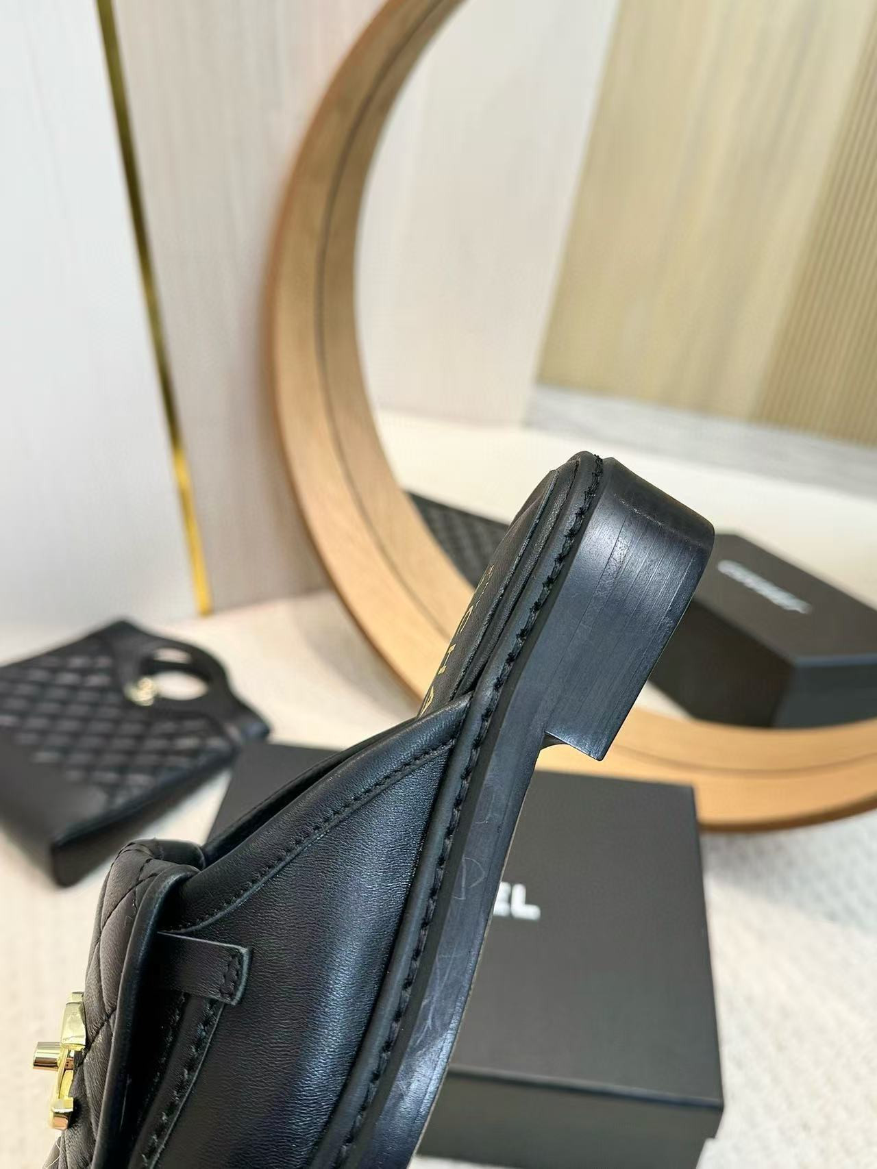 UA Ch**el Slides Leather Flats