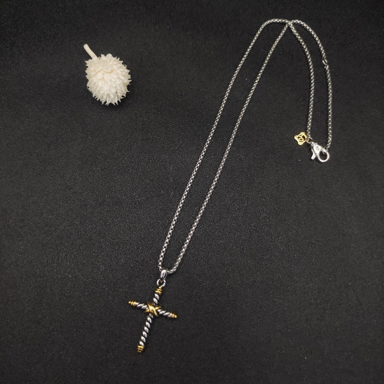 David Yurman Cross Necklace(Chain length 45+5cm delay chain Chain thickness 2mm)