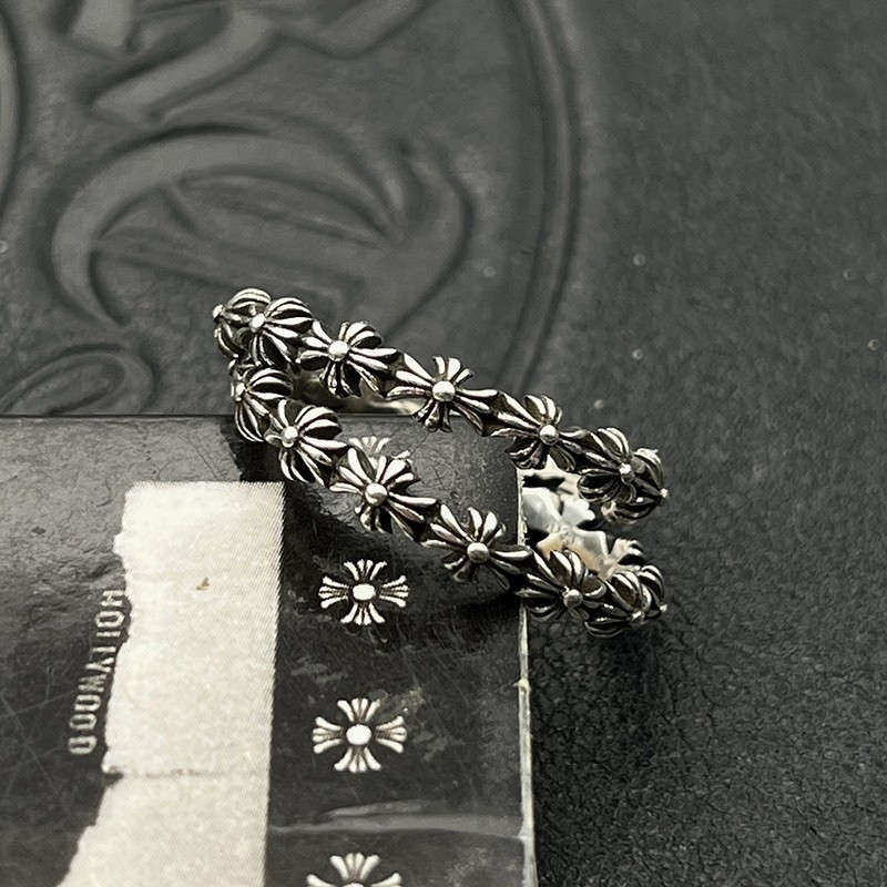 Ch*0me He**ts Distressed Full Cross Ring