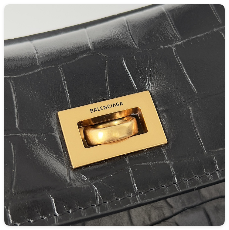 Ba1en*iaga Rodeo Mediun Croc-Embossed Top-Handle Bag 35x23.3x10.9cm