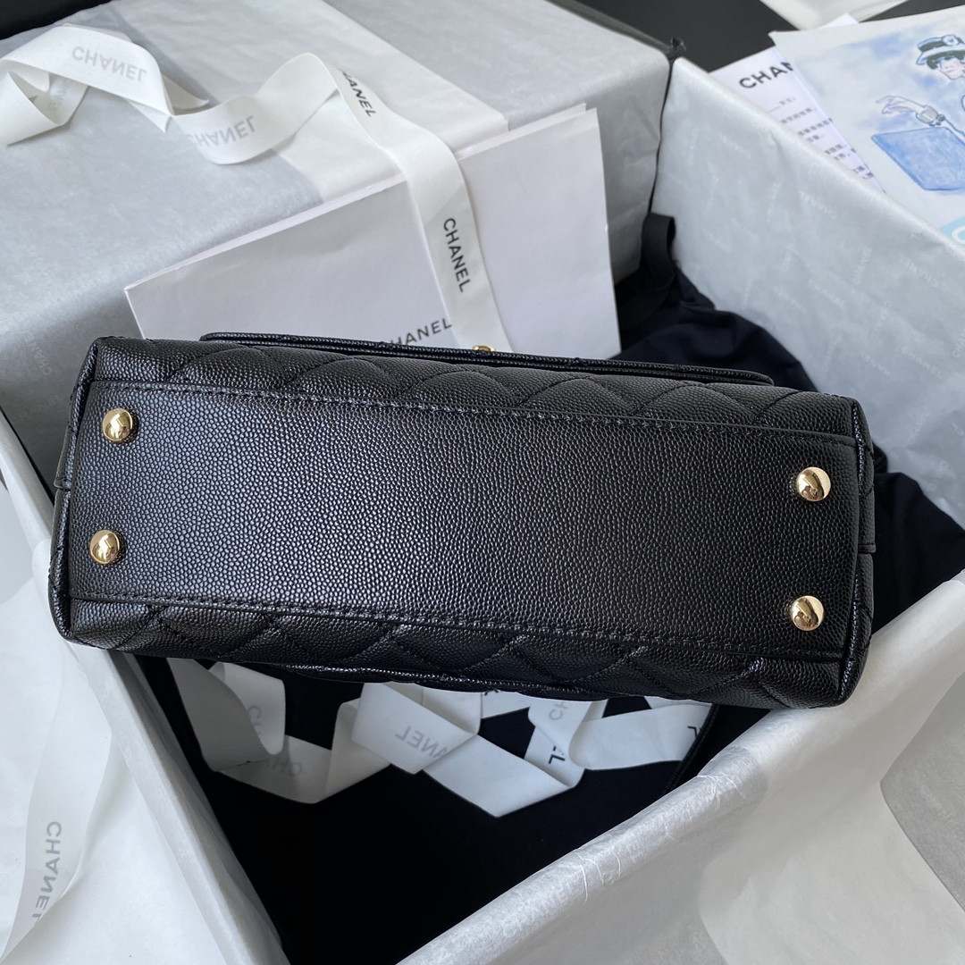 Ch**el COCO Flap Bag with Top Handle A92990 24x14x10cm