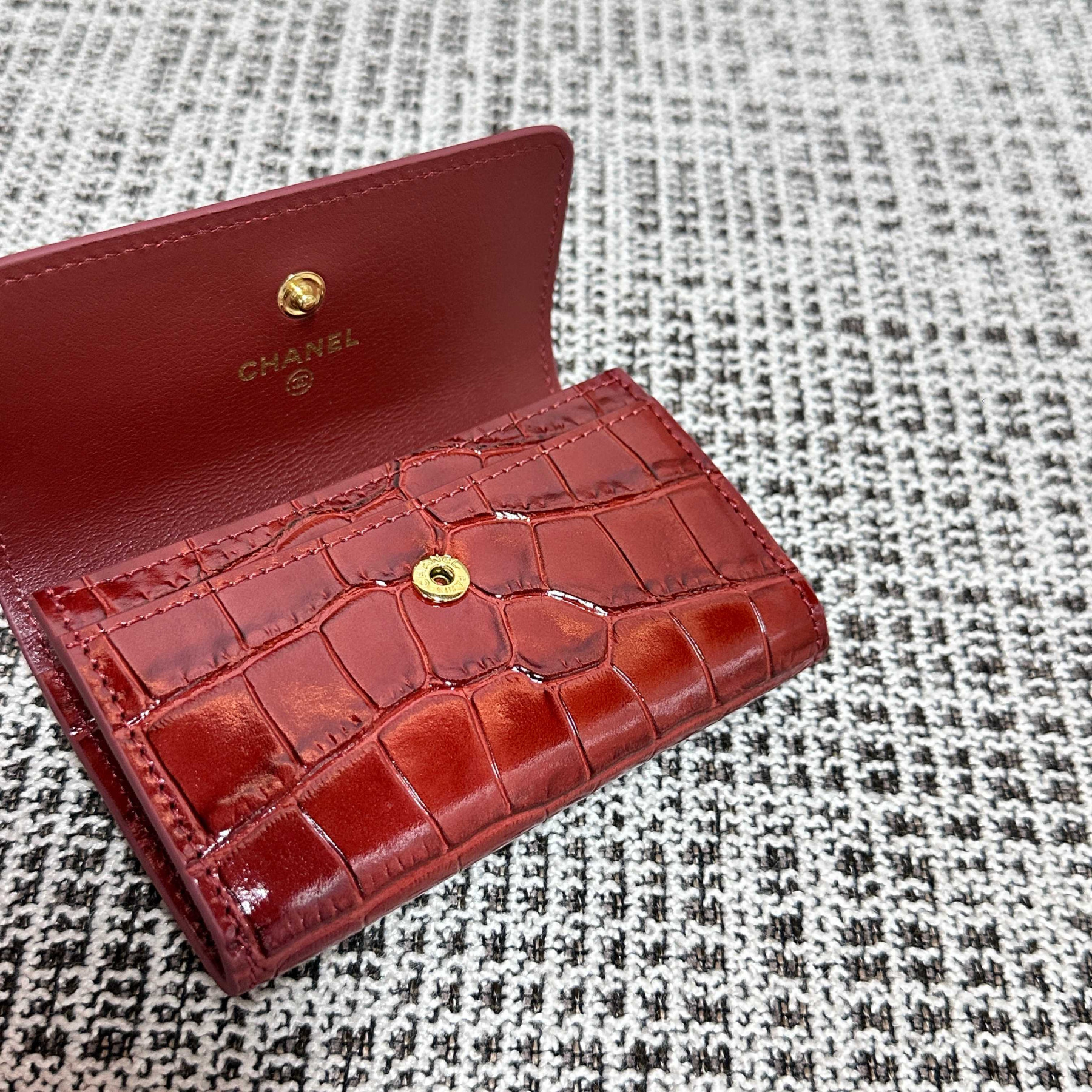 Ch**el Flap Card Holder 7.5x11x2cm