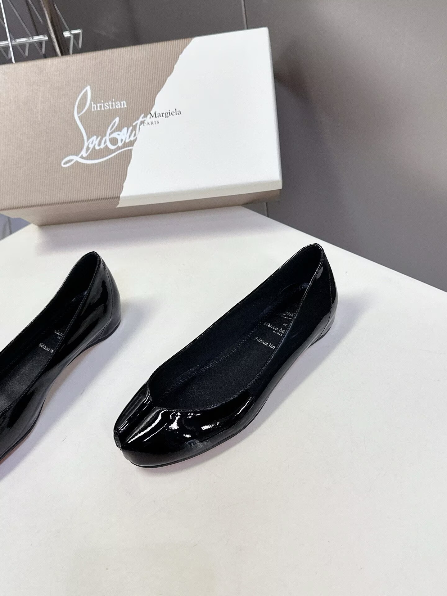 UA Chr1st1an Louboutin Marlougiela Ballerinas Patent calf leather