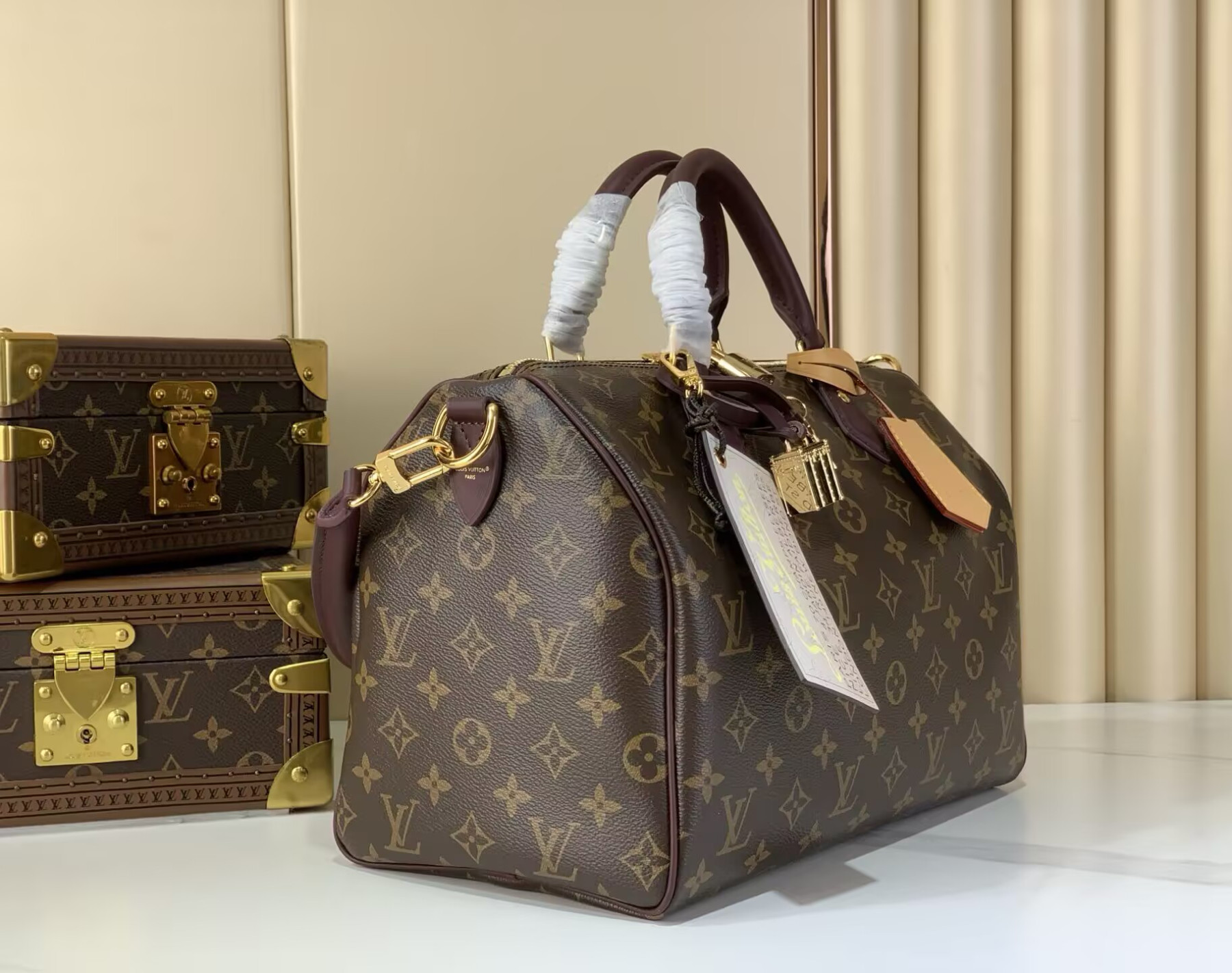 Louis Vuitton Speedy 30 Soft Celebration Monogram Handbag M28379 30x21x17cm