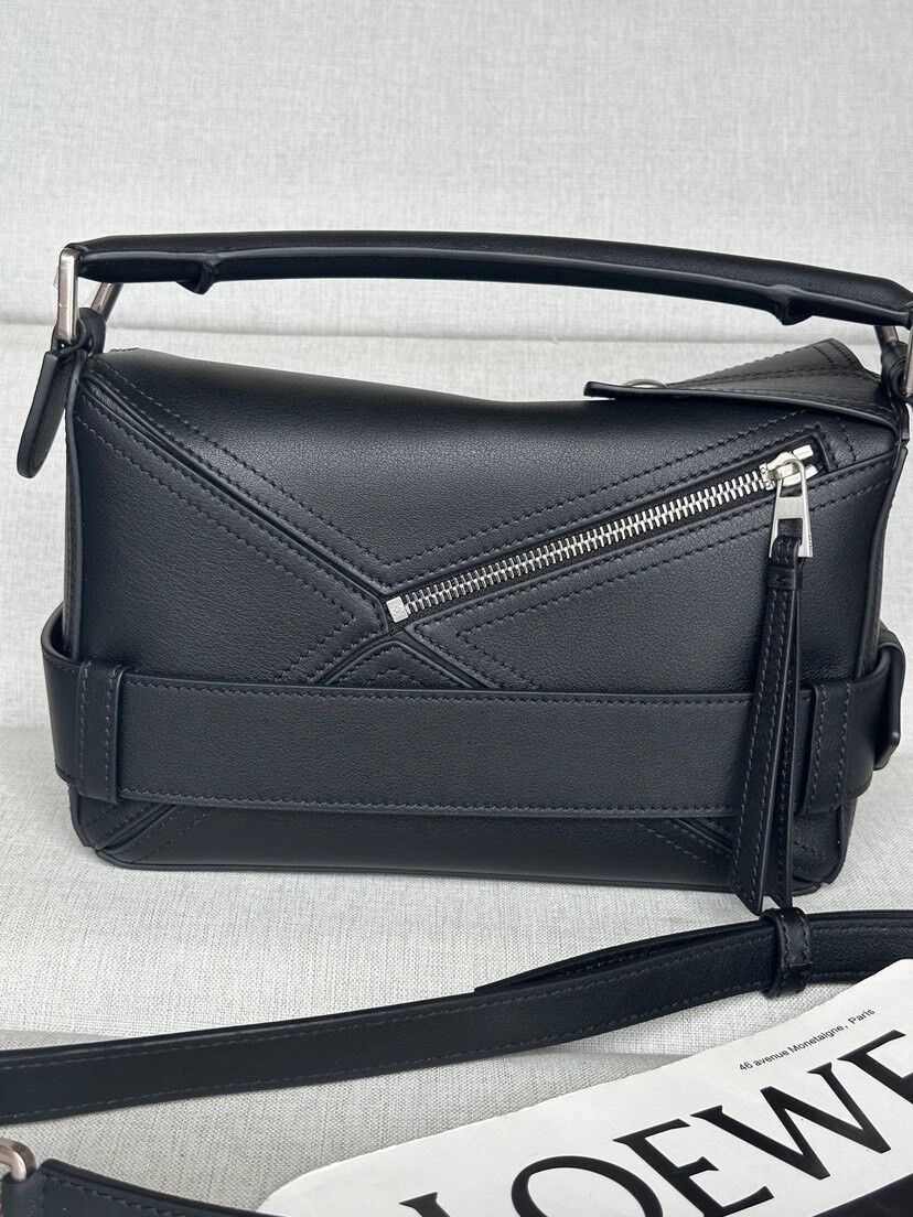 Loewe Small Puzzle Biker bag in shiny calfskin 16.5x24x10.5cm