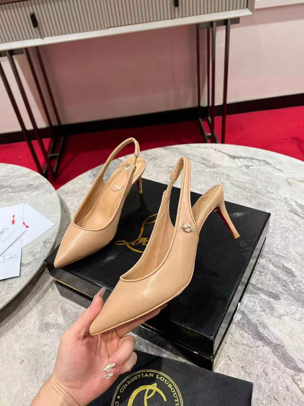 UA Chr1st1an Louboutin Sporty Kate Sling 65mm