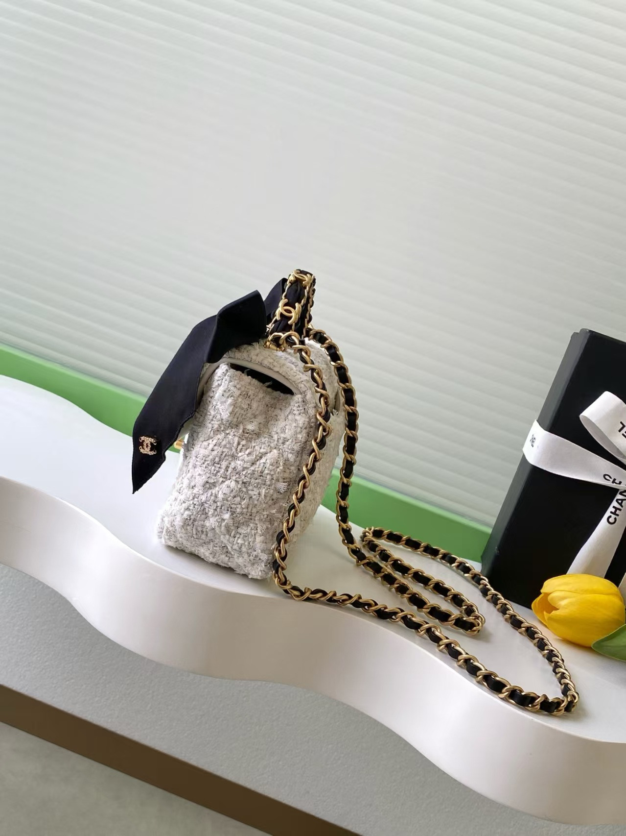 Ch**el Mini Flap Bag with Top Handle 13x20x6cm