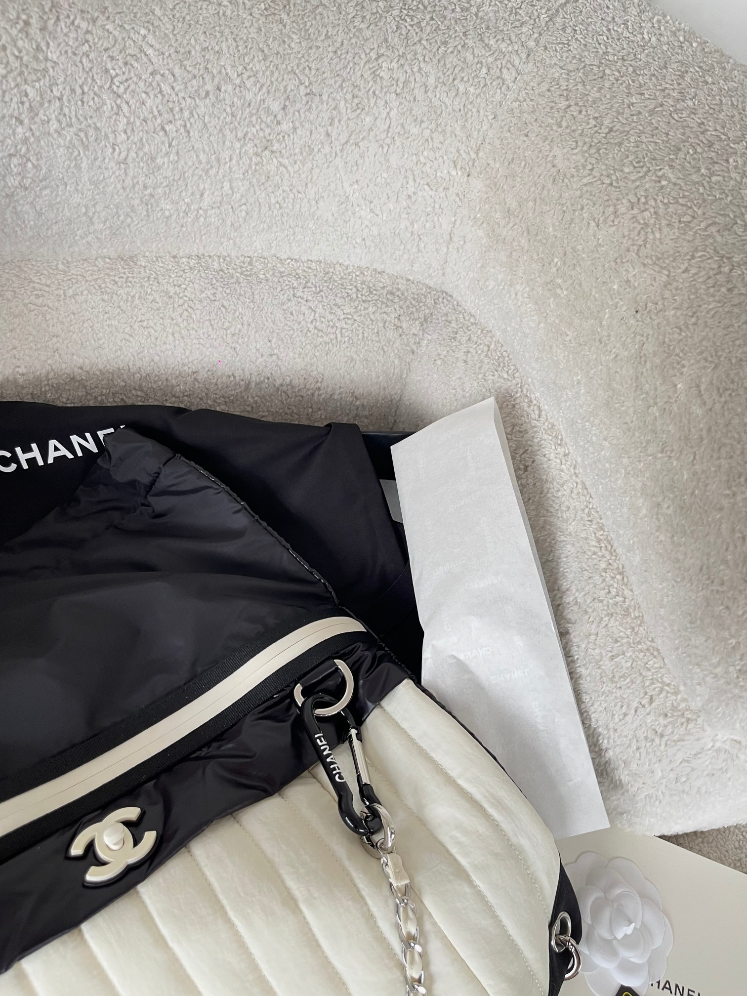 Ch**el Nylon Backpack 44x35cm
