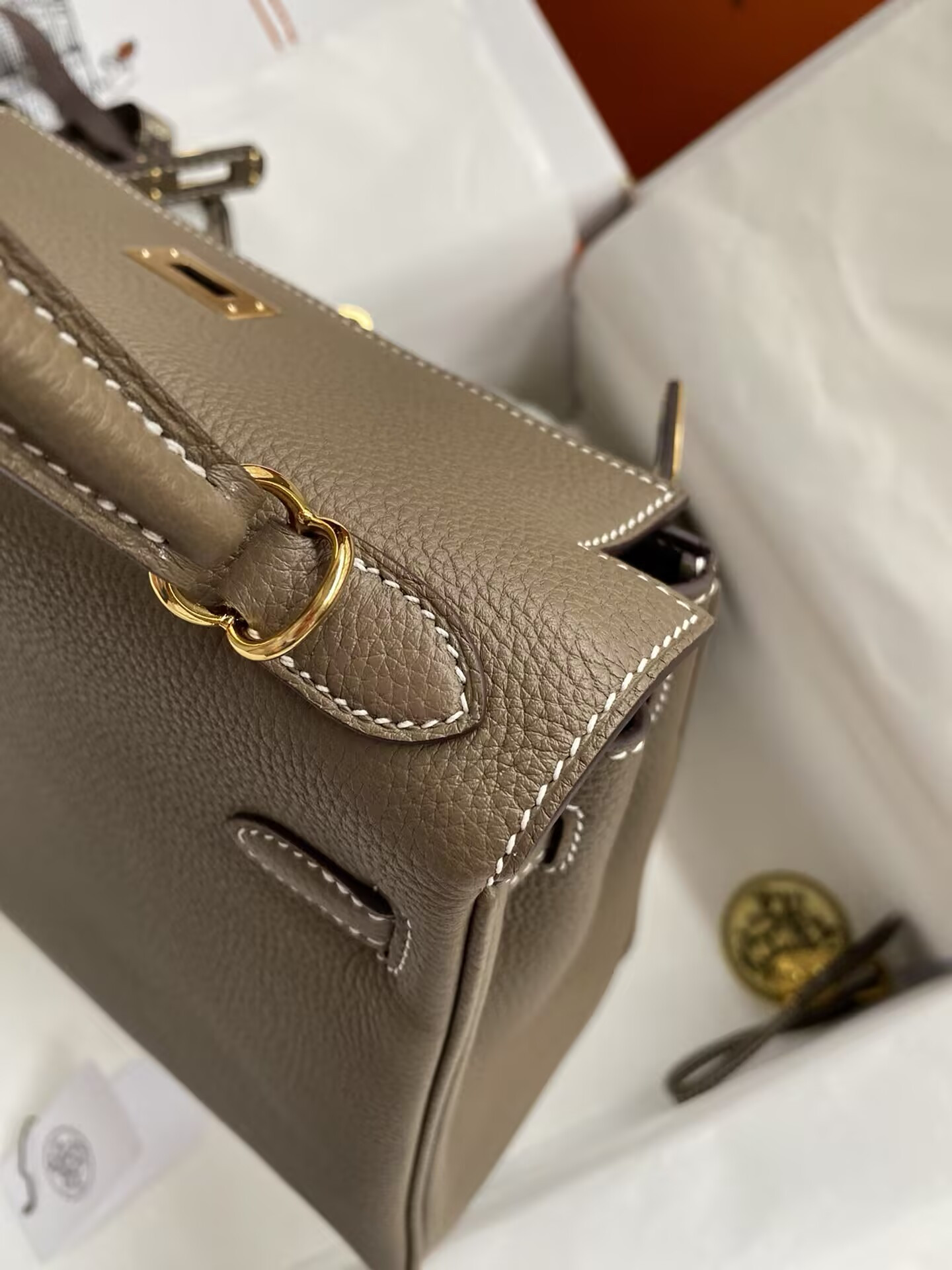 H**mes Kelly Silver-tone Hardware 25 28