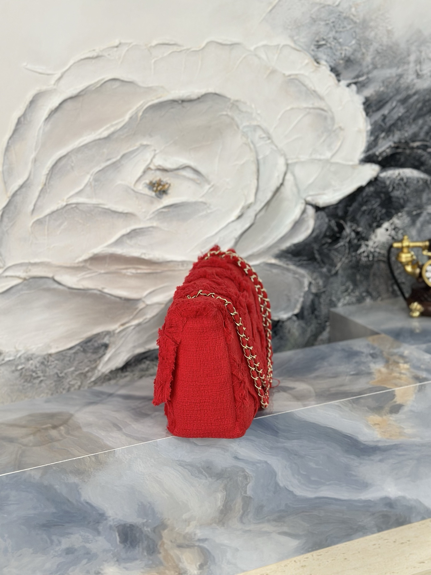 Ch**el Tweed Nature Flap Bag AS3348 38x21x11cm