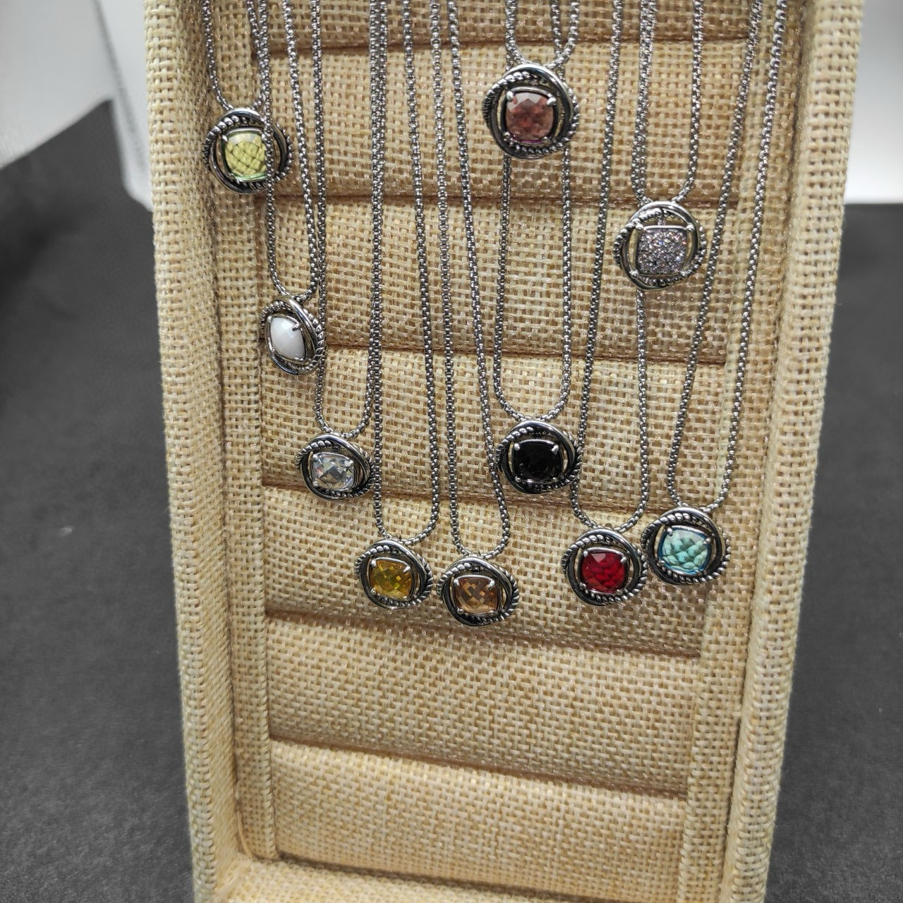 David Yurman Square D1am0nd Necklace(Main stone 7mm, chain thickness 1.5mm, length 45+5cm delay chain)