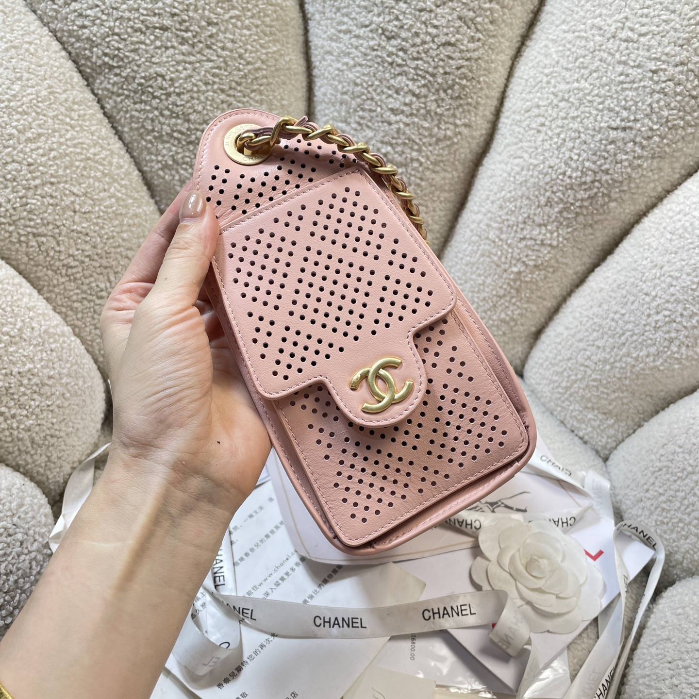 Ch**el 25C Bucket Bag Coffee 20x22x12.5cm