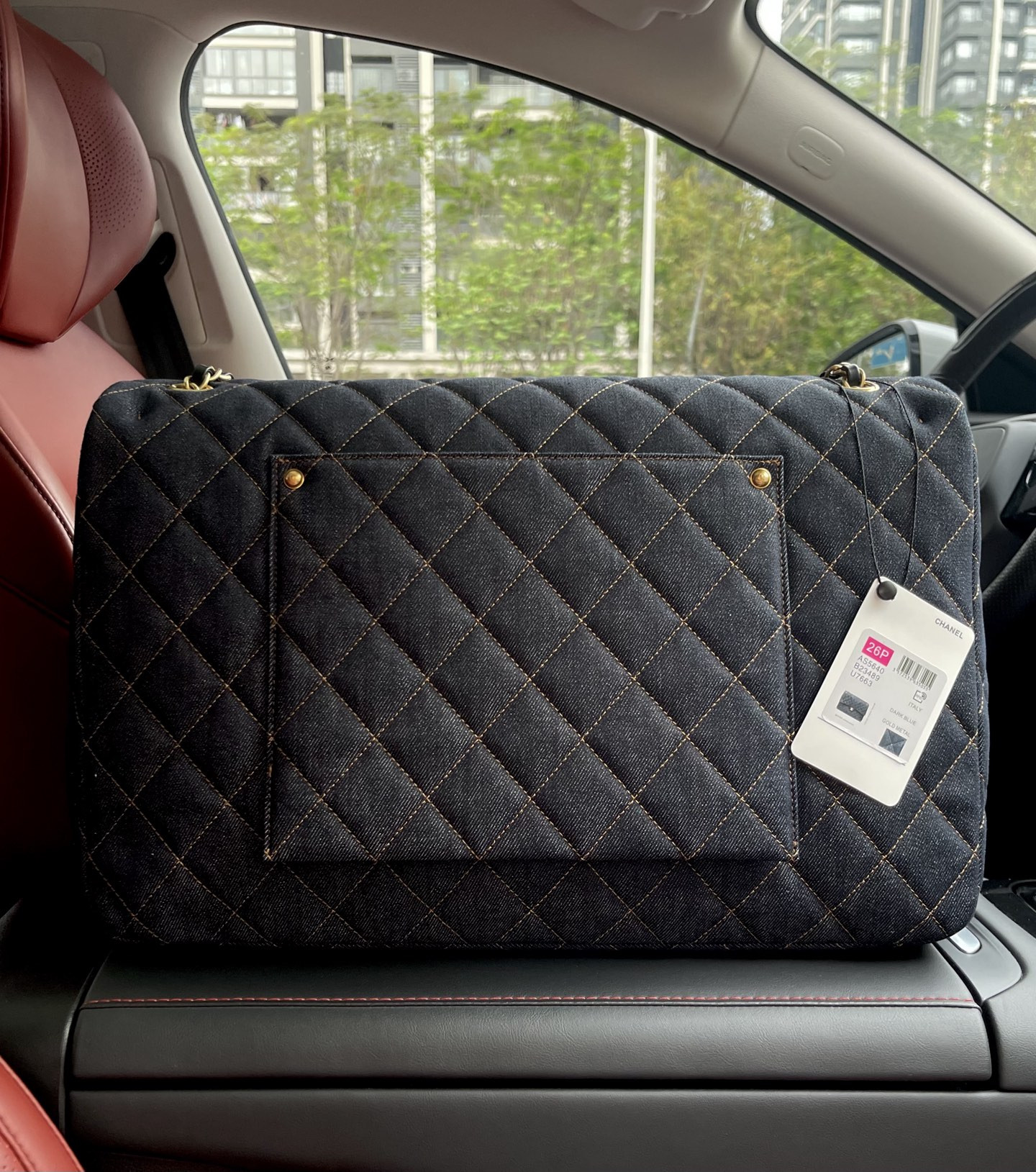 Ch**el classic flap handbag cf 38x26x11cm