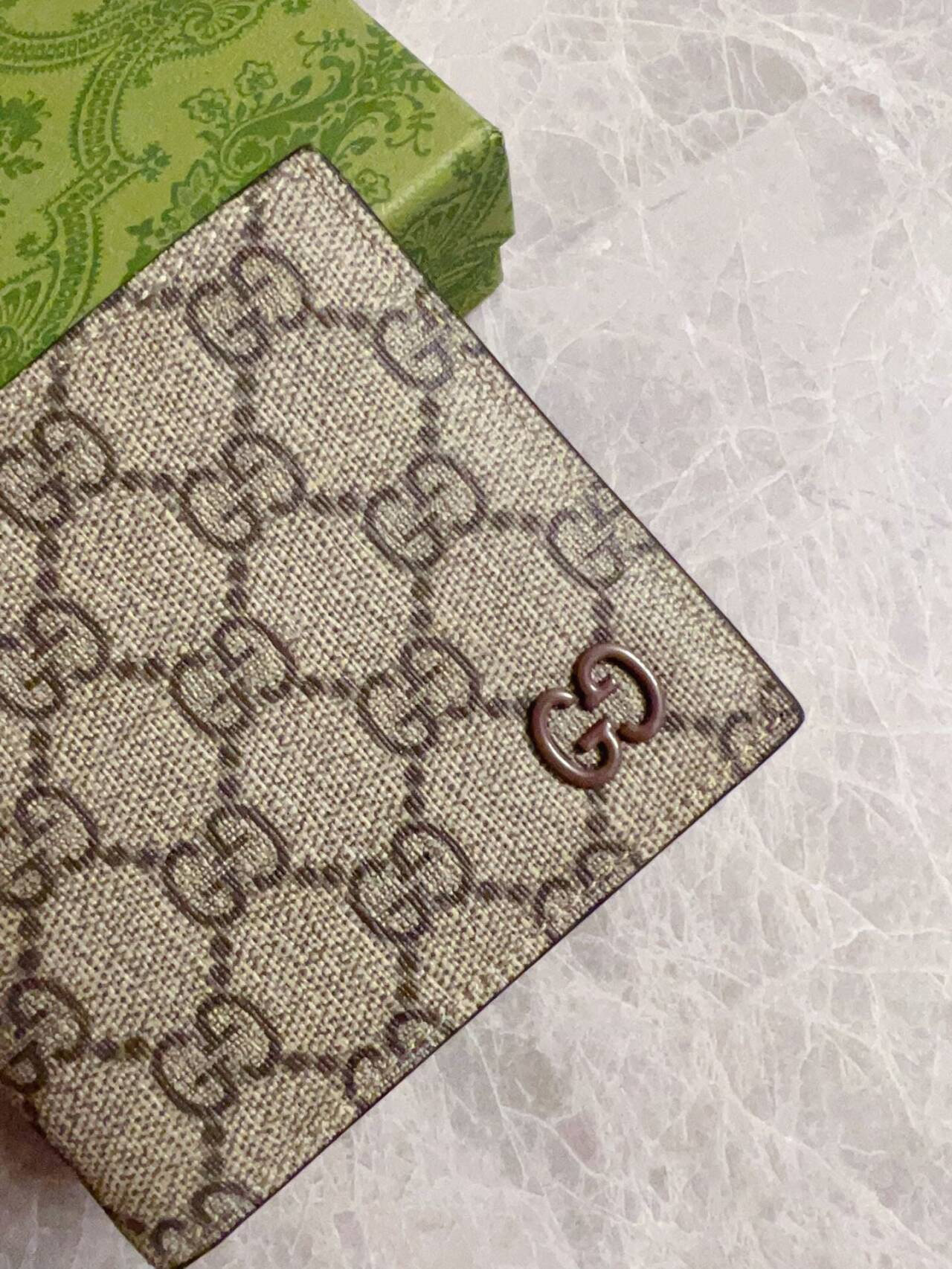 Gvc*1 Brown Interior GG Bi-fold Wallet 10x8.9cm