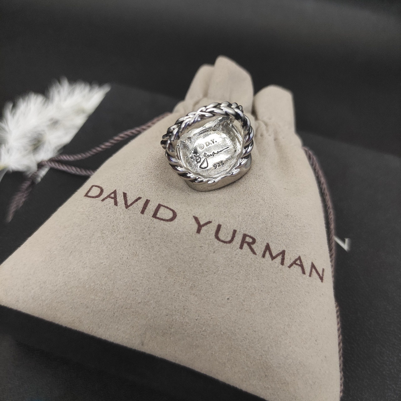 David Yurman 14mm Square D1am0nd Ring