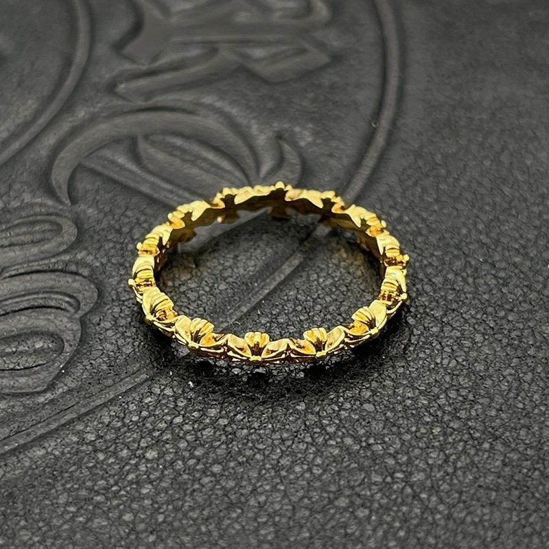 Ch*0me He**ts Distressed Full Cross Ring