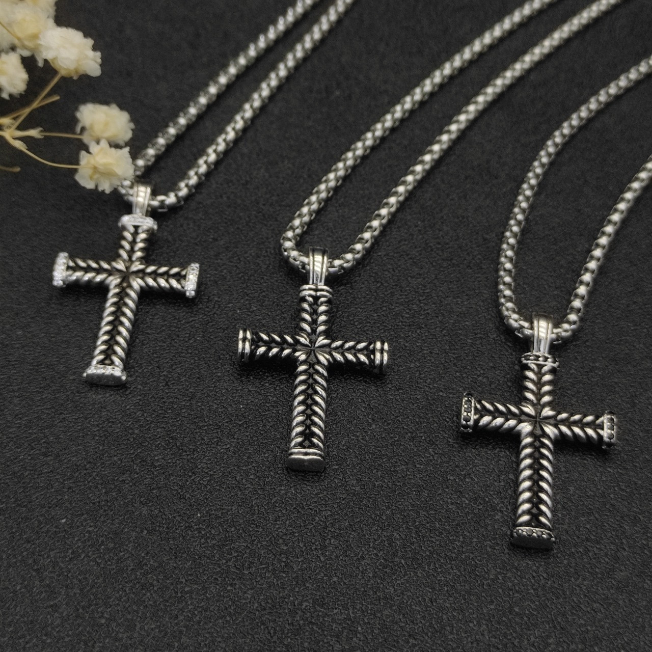 David Yurman cross Necklace(Chain length 50+5cm delay chain Chain thickness 3mm)