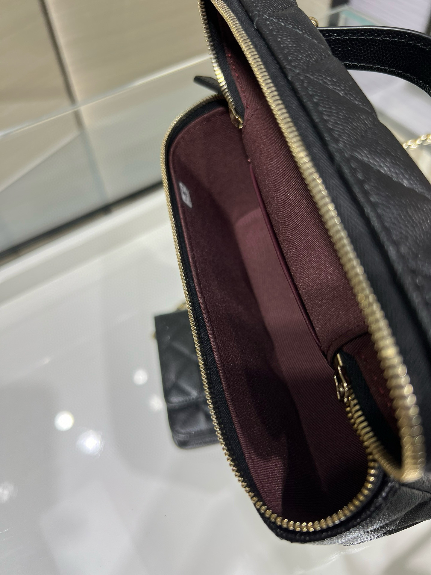 Ch**el classic vanity with chain handbag 17x19.5x5cm