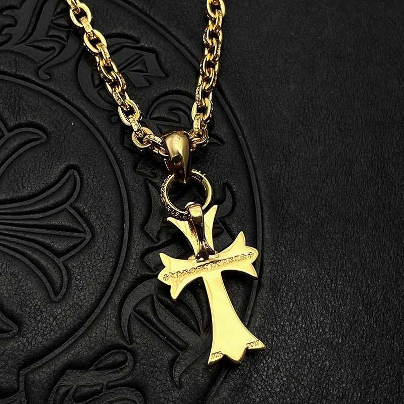 Ch*0me He**ts Cross Necklace