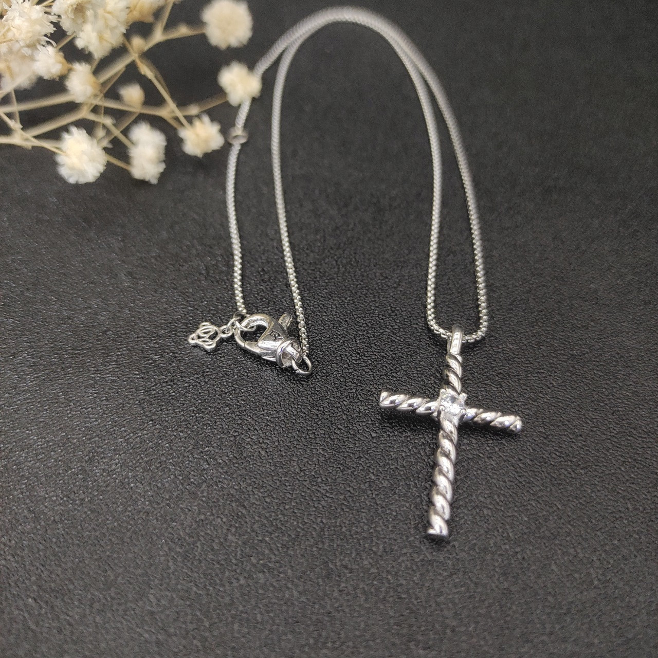 David Yurman Cross Necklace(Chain length 45+5cm delay chain Chain thickness 1.5mm)