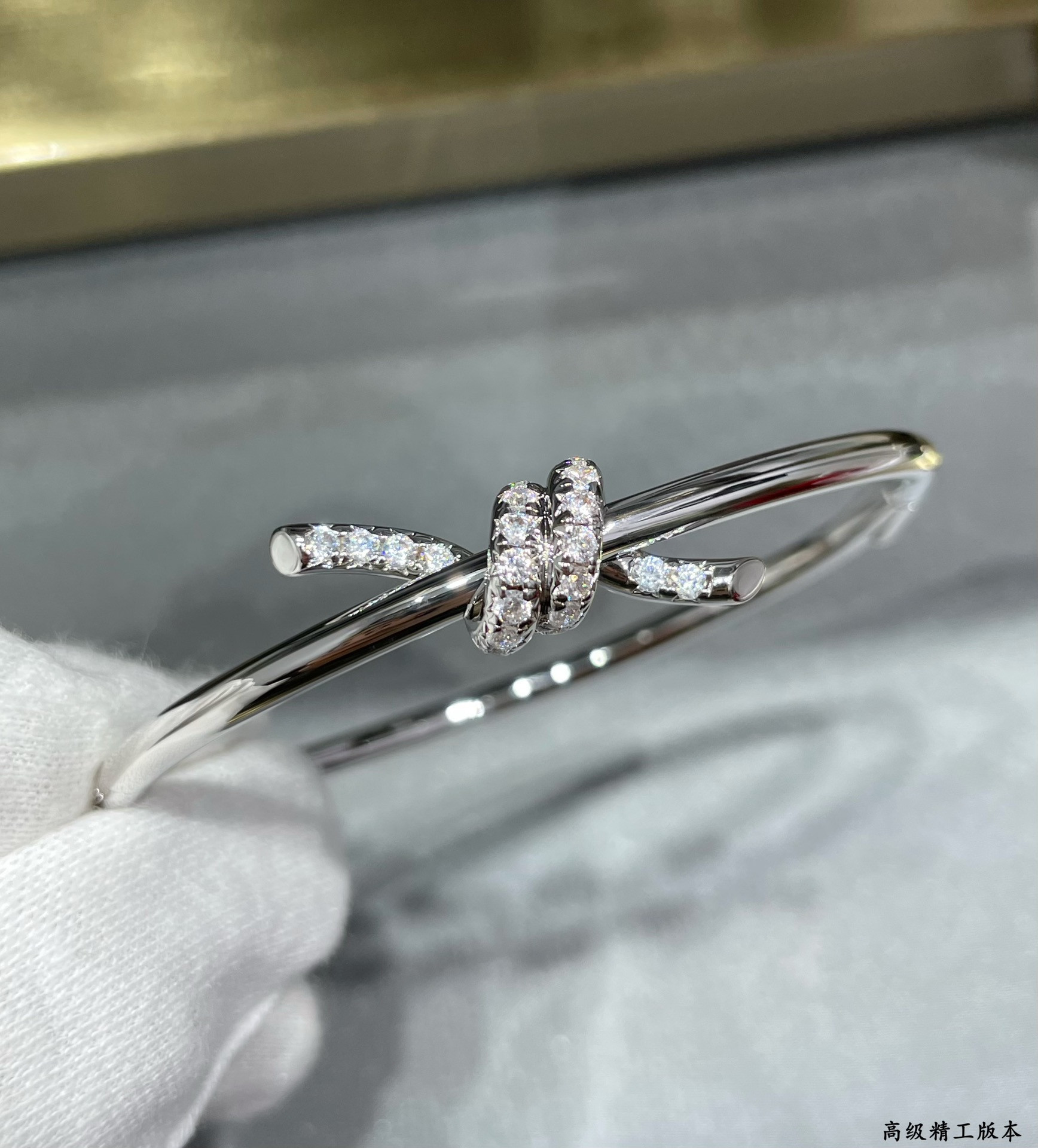 T*f*ny & Co. Knot D1am0nd Half Circle Bracelet