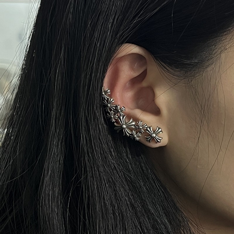 Ch*0me He**ts Cross Earrings