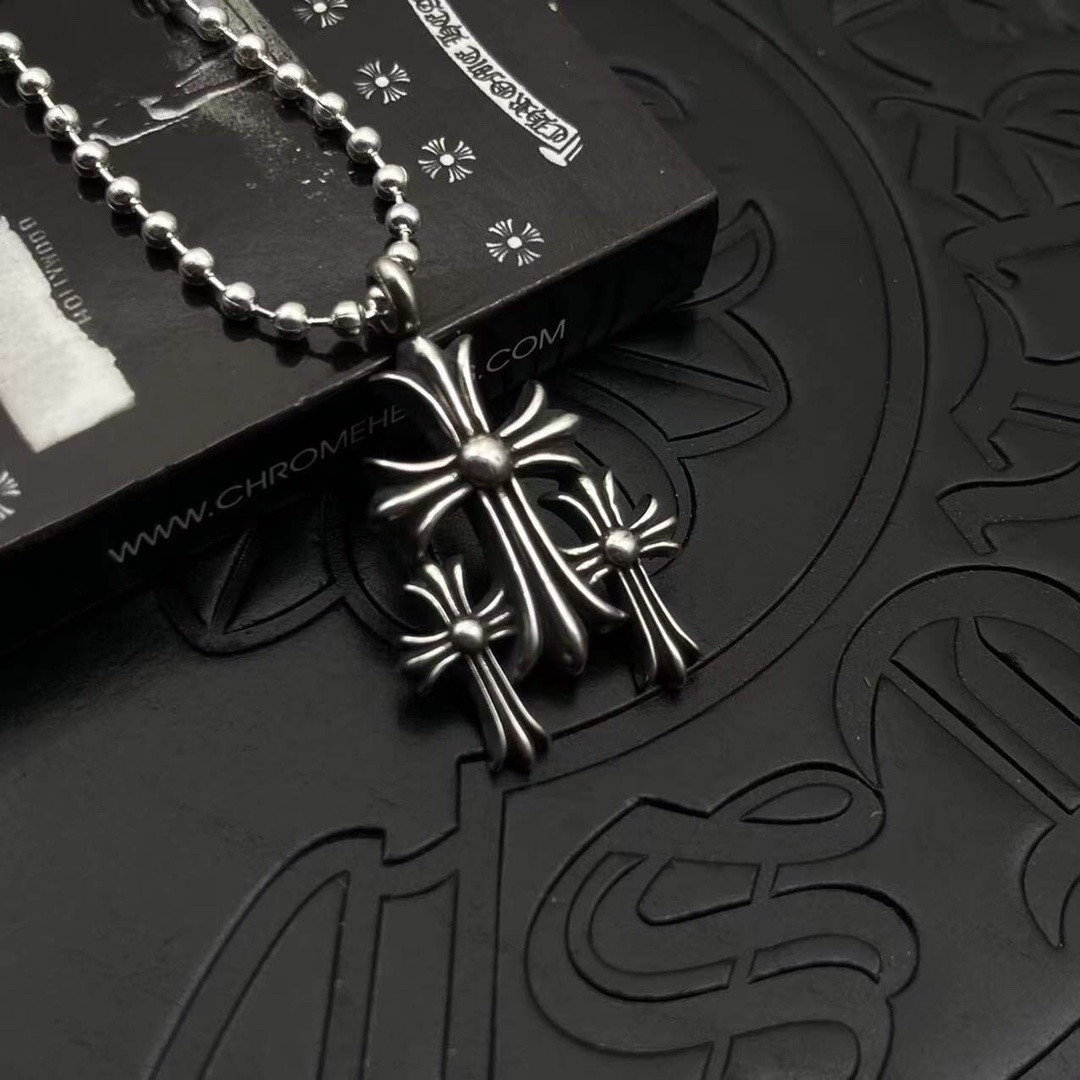 Ch*0me He**ts Cross Necklace