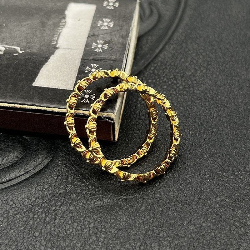 Ch*0me He**ts Distressed Full Cross Ring