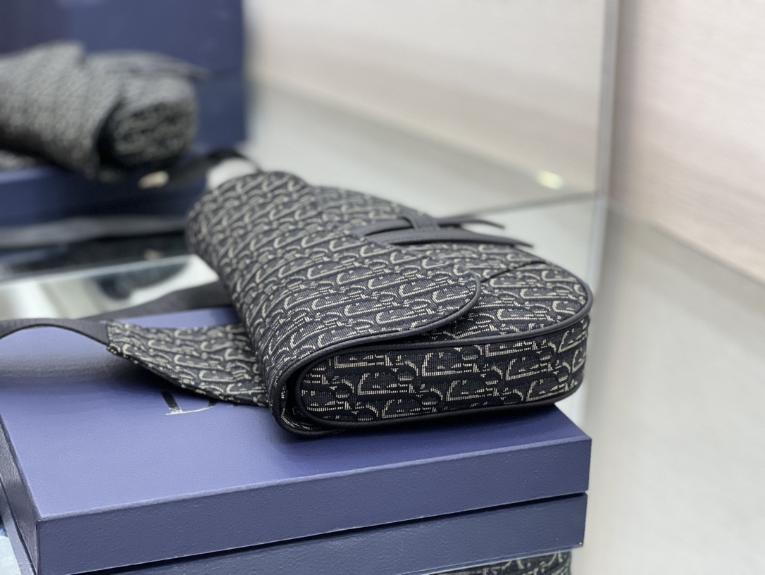 Chr1st1an D10r Saddle Crossbody Bag Oblique Canvas 26 x 19 x 4.5 cm